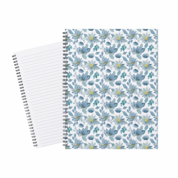 Notebook Blue Yellow Flowers