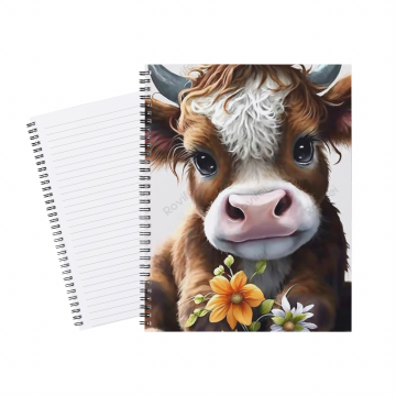 Notebook Funny Cow Orange Flower